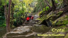  Presentation with trekking - Beautiful presentation theme featuring the kumano kodo pilgrimage backdrop and a tawny brown colored foreground