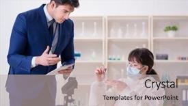  Presentation with lab - Cool new PPT theme with the lab for evidence backdrop and a mint green colored foreground