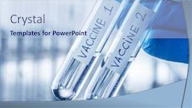  Presentation with vaccine - Amazing slides having the-laboratory-in-a-glass backdrop and a sky blue colored foreground