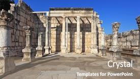  Presentation with roman style - Presentation theme with the lake of galilee background and a  colored foreground