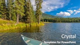  Presentation with boat river - Audience pleasing PPT layouts consisting of the lake or mountain backdrop and a  colored foreground