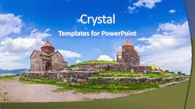  Presentation with armenia - Theme featuring the lake sevan armenia background and a cobalt blue colored foreground