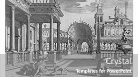  Presentation with corinthian - Amazing PPT theme having the-left-the-portal backdrop and a gray colored foreground