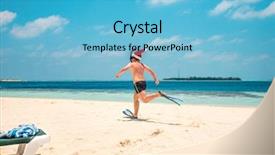  Presentation with tropical christmas - Audience pleasing theme consisting of the maldives tropical beach backdrop and a  colored foreground