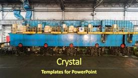  Presentation with manufacturing plant - Colorful PPT layouts enhanced with press machine of rolling mill in in the manufacturing shop floor plant backdrop and a tawny brown colored foreground