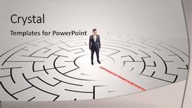  Presentation with maze - Audience pleasing PPT theme consisting of the maze with red backdrop and a light gray colored foreground