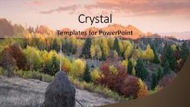  Presentation with autumn morning - Cool new slides with the meadow beautiful deciduous backdrop and a lemonade colored foreground