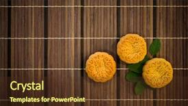  Presentation with traditional chinese character - Audience pleasing PPT theme consisting of the mid-autumn festival backdrop and a tawny brown colored foreground