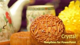  Presentation with third - Amazing slides having the mid-autumn festival backdrop and a crimson colored foreground