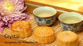  Presentation with third - Slides with the mid-autumn festival background and a gold colored foreground