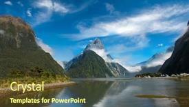 Presentation with fiord - Amazing PPT layouts having the milford sound fiord backdrop and a tawny brown colored foreground