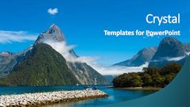  Presentation with fiord - Beautiful theme featuring the milford sound fiord backdrop and a gray colored foreground