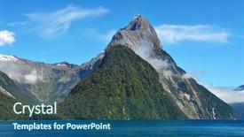  Presentation with fiord - Presentation enhanced with the milford sound fiord background and a ocean colored foreground