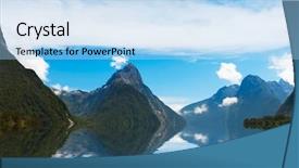  Presentation with fiord - Beautiful theme featuring the milford sound fiord backdrop and a light blue colored foreground