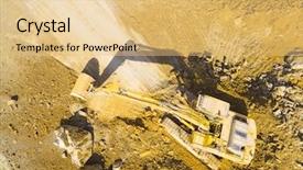  Presentation with heavy industry - Audience pleasing theme consisting of the mine industrial background backdrop and a yellow colored foreground