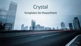  Presentation with shanghai - Cool new slides with the modern building background backdrop and a sky blue colored foreground