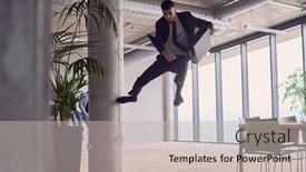  Presentation with agility - Presentation design consisting of the-modern-office-a-businessman background and a soft green colored foreground