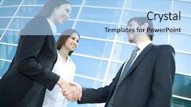  Presentation with trust - Slide set featuring the modern office building background and a  colored foreground