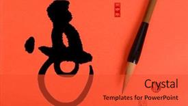  Presentation with chinese calligraphy - Presentation consisting of the monkey chinese calligraphy background and a red colored foreground