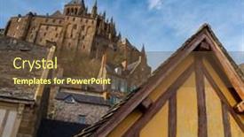  Presentation with saint - Slide deck having the-mont-saint-michel-view background and a tawny brown colored foreground
