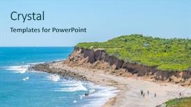  Presentation with lighthouse - Beautiful PPT layouts featuring the montauk point lighthouse backdrop and a light blue colored foreground