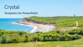  Presentation with lighthouse - Colorful slide set enhanced with the montauk point lighthouse backdrop and a sky blue colored foreground