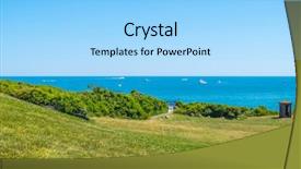  Presentation with lighthouse - Slide deck having the montauk point lighthouse background and a light blue colored foreground