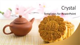  Presentation with chinese traditional - Audience pleasing PPT layouts consisting of the mooncakes means durian backdrop and a pink colored foreground