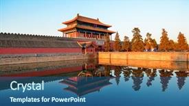  Presentation with lake - Colorful PPT theme enhanced with the morning in beijing backdrop and a ocean colored foreground