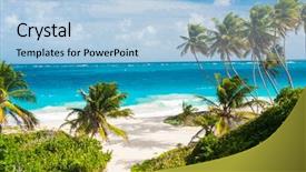  Presentation with paradise island - Amazing PPT theme having the most beautiful beach backdrop and a light blue colored foreground