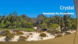  Presentation with crete island - PPT theme featuring the most beautiful uninhabited background and a teal colored foreground