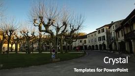  Presentation with beautiful houses - Presentation design enhanced with the most beautiful village background and a dark gray colored foreground