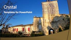  Presentation with beautiful houses - Amazing presentation theme having the most beautiful village backdrop and a ocean colored foreground