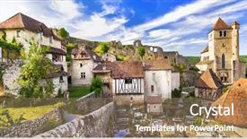  Presentation with saint - Audience pleasing PPT theme consisting of the most beautiful village backdrop and a coral colored foreground