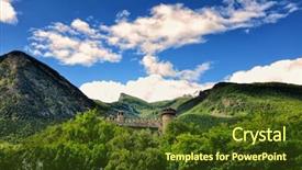  Presentation with region - Slide set enhanced with the most famous castles background and a tawny brown colored foreground