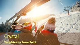  Presentation with mountain view - Beautiful slides featuring the mountain at winter backdrop and a tawny brown colored foreground