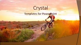  Presentation with mountain bike - Theme featuring extremes - cyclist riding the bike background and a lemonade colored foreground