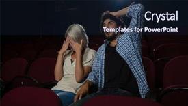  Presentation with movie screen - Presentation having the movie in theatre background and a wine colored foreground