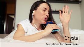  Presentation with music singing - Slide set enhanced with the music and sing background and a  colored foreground