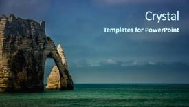  Presentation with popular - Amazing PPT theme having the natural rock arch backdrop and a ocean colored foreground