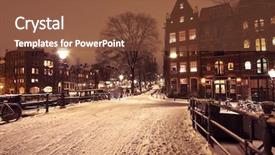  Presentation with amsterdam - Beautiful presentation theme featuring close-up of person's hand on wooden table holding bulb backdrop and a coral colored foreground
