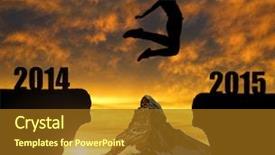  Presentation with new year - Presentation theme having the new year 2015 background and a tawny brown colored foreground