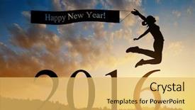  Presentation with new-year - Presentation design featuring the new year 2016 background and a yellow colored foreground