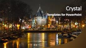  Presentation with amsterdam - PPT theme enhanced with the nieuwmarkt in amsterdam background and a dark gray colored foreground