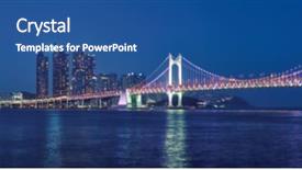  Presentation with illuminated - Cool new PPT theme with the night busan south backdrop and a ocean colored foreground