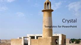  Presentation with qatar - Presentation theme featuring the north of qatar background and a light blue colored foreground