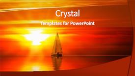  Presentation with sailboat - Colorful PPT theme enhanced with the ocean at sunset backdrop and a crimson colored foreground
