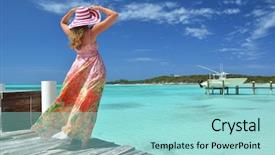  Presentation with bahamas - Presentation design featuring the ocean exuma bahamas background and a arctic colored foreground