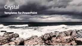  Presentation with wind weather - PPT theme having the ocean rainstorm wind background and a dark gray colored foreground
