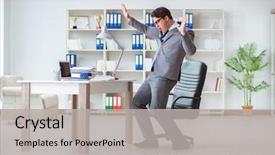  Presentation with fun work - Colorful PPT layouts enhanced with the office at work backdrop and a light gray colored foreground